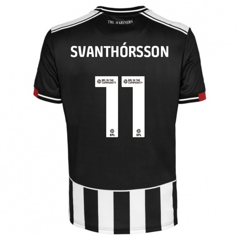 Danxen Børn Jason Dadi Svanthórsson #11 Sort Hvid Rød Hjemmebane Spillertrøjer 2025/26 Trøje T-Shirt