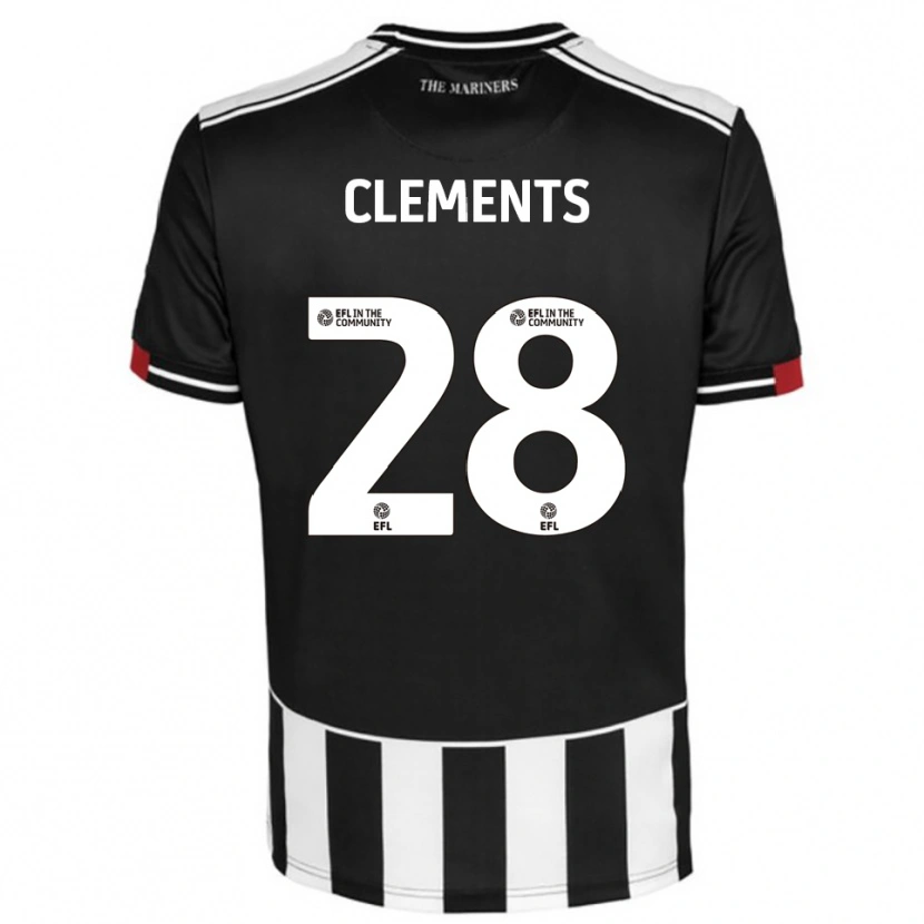 Danxen Børn Charlie Clements #28 Sort Hvid Rød Hjemmebane Spillertrøjer 2025/26 Trøje T-Shirt