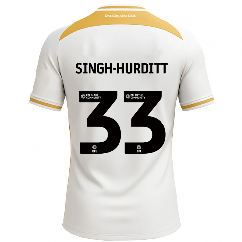 Danxen Børn Damerai Singh-Hurditt #33 Hvid Guld Hjemmebane Spillertrøjer 2025/26 Trøje T-Shirt