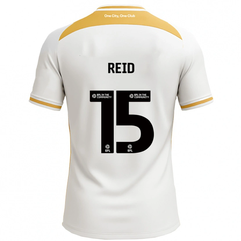 Danxen Børn Mia Reid #15 Hvid Guld Hjemmebane Spillertrøjer 2025/26 Trøje T-Shirt