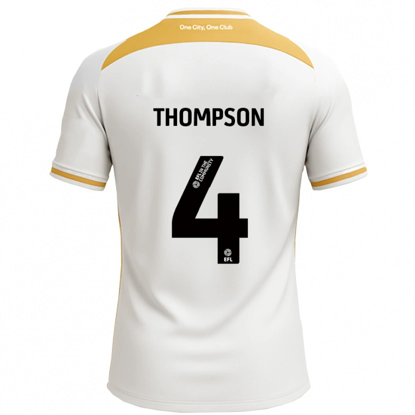 Danxen Børn Nathan Thompson #4 Hvid Guld Hjemmebane Spillertrøjer 2025/26 Trøje T-Shirt