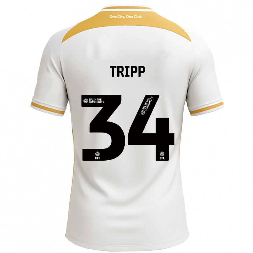 Danxen Børn Callum Tripp #34 Hvid Guld Hjemmebane Spillertrøjer 2025/26 Trøje T-Shirt