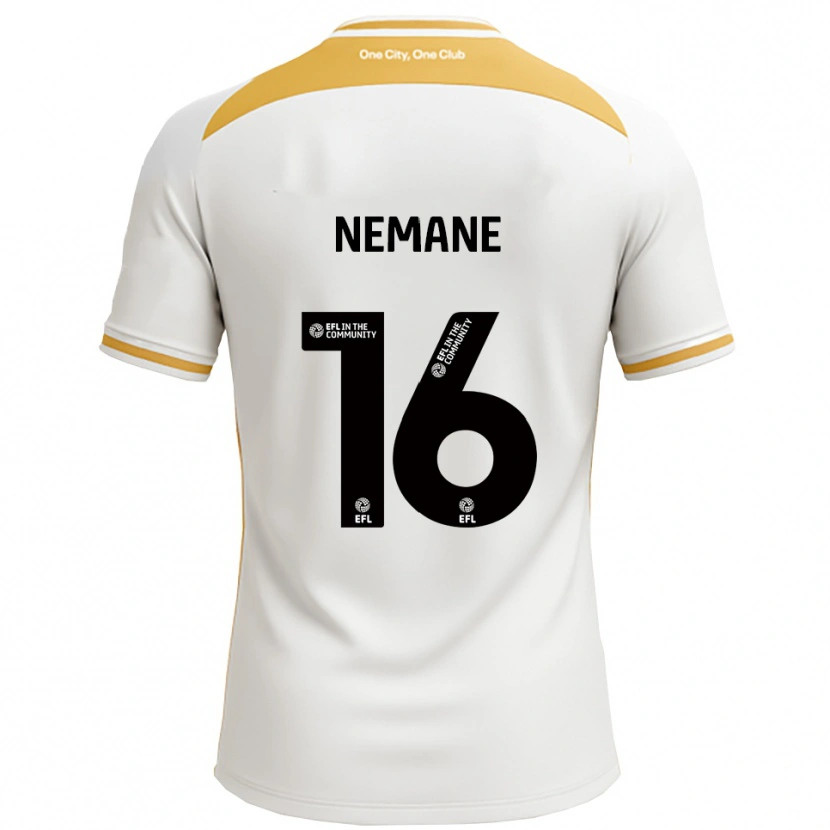 Danxen Børn Aaron Nemane #16 Hvid Guld Hjemmebane Spillertrøjer 2025/26 Trøje T-Shirt
