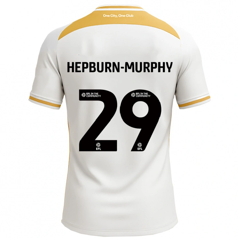 Danxen Børn Rushian Hepburn-Murphy #29 Hvid Guld Hjemmebane Spillertrøjer 2025/26 Trøje T-Shirt