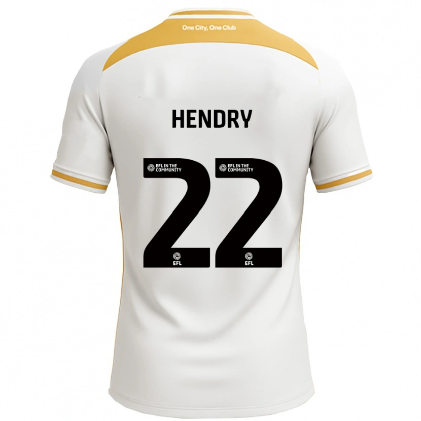 Danxen Børn Callum Hendry #22 Hvid Guld Hjemmebane Spillertrøjer 2025/26 Trøje T-Shirt