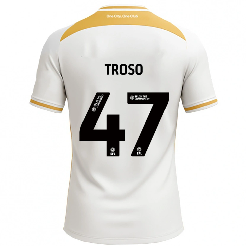 Danxen Børn Simone Troso #47 Hvid Guld Hjemmebane Spillertrøjer 2025/26 Trøje T-Shirt