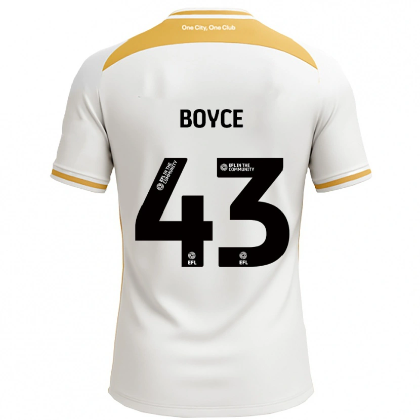 Danxen Børn Kyle Boyce #43 Hvid Guld Hjemmebane Spillertrøjer 2025/26 Trøje T-Shirt