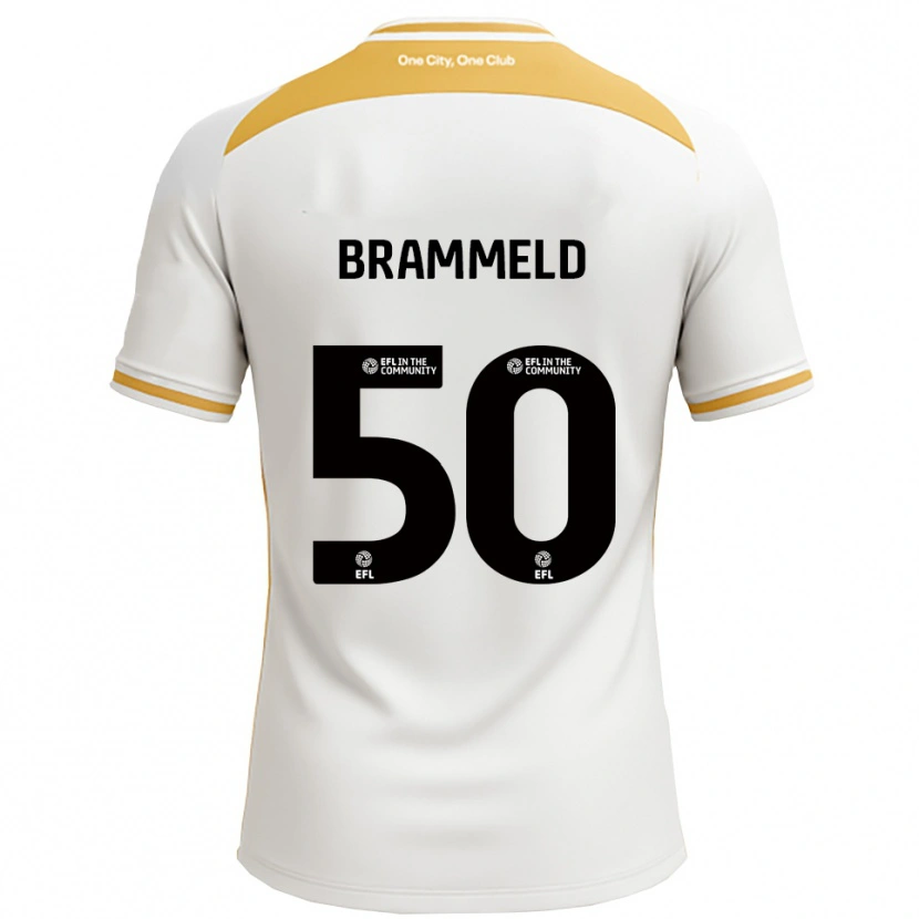 Danxen Børn Michael Brammeld #50 Hvid Guld Hjemmebane Spillertrøjer 2025/26 Trøje T-Shirt