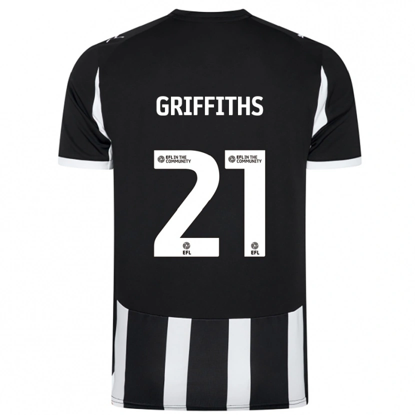 Danxen Børn Harry Griffiths #21 Sort Hvid Hjemmebane Spillertrøjer 2025/26 Trøje T-Shirt
