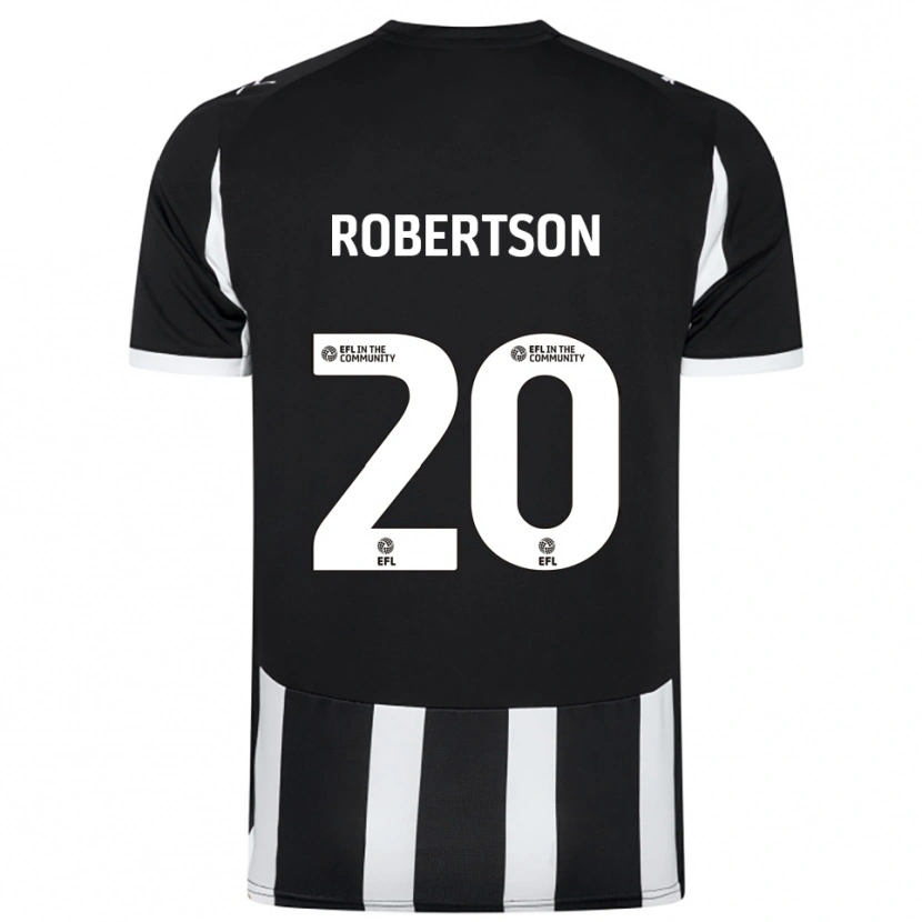 Danxen Børn Scott Robertson #20 Sort Hvid Hjemmebane Spillertrøjer 2025/26 Trøje T-Shirt
