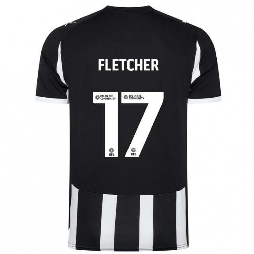 Danxen Børn Luca Fletcher #17 Sort Hvid Hjemmebane Spillertrøjer 2025/26 Trøje T-Shirt