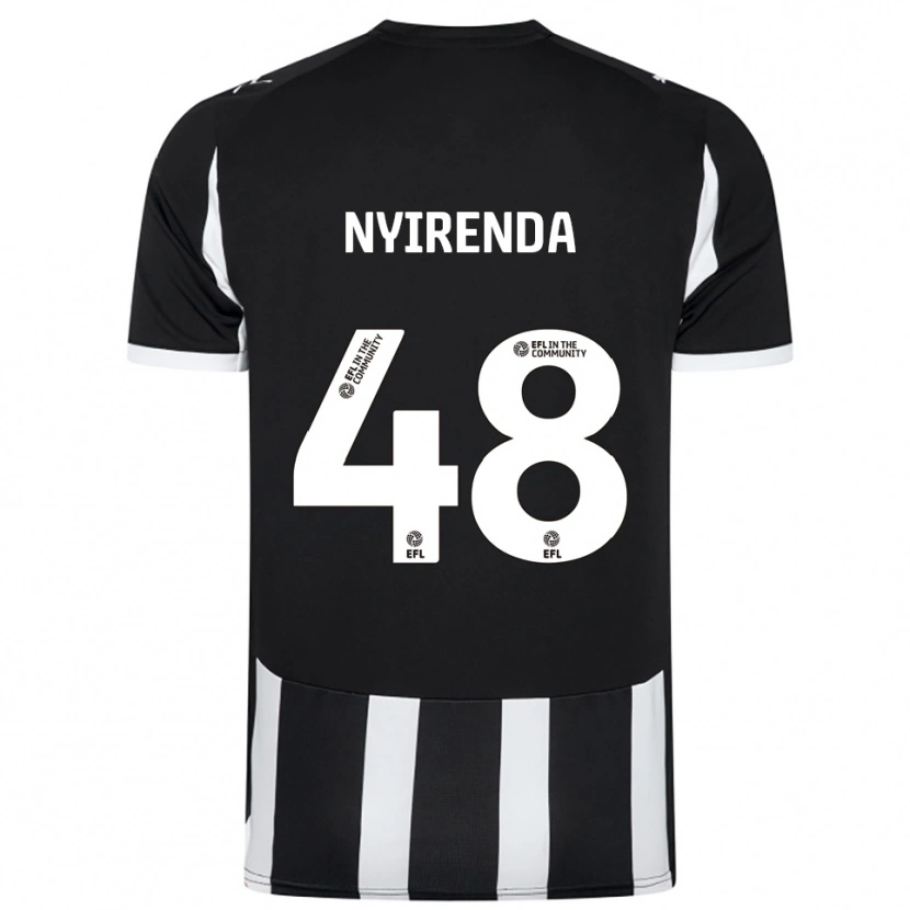 Danxen Børn Themba Nyirenda #48 Sort Hvid Hjemmebane Spillertrøjer 2025/26 Trøje T-Shirt