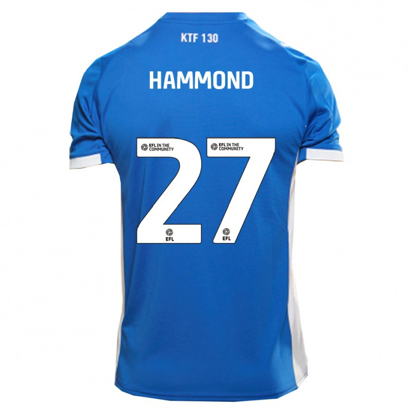 Danxen Børn Oliver Hammond #27 Blå Hvid Hjemmebane Spillertrøjer 2025/26 Trøje T-Shirt