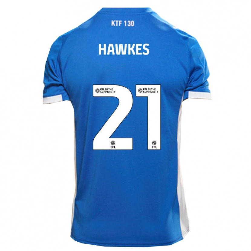 Danxen Børn Josh Hawkes #21 Blå Hvid Hjemmebane Spillertrøjer 2025/26 Trøje T-Shirt