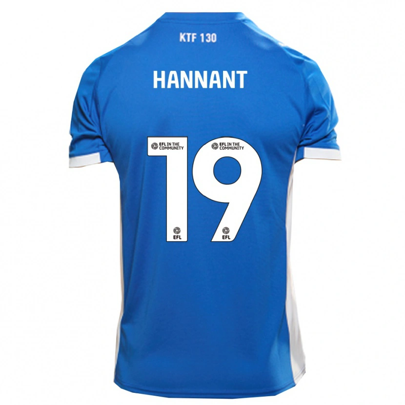 Danxen Børn Luke Hannant #19 Blå Hvid Hjemmebane Spillertrøjer 2025/26 Trøje T-Shirt