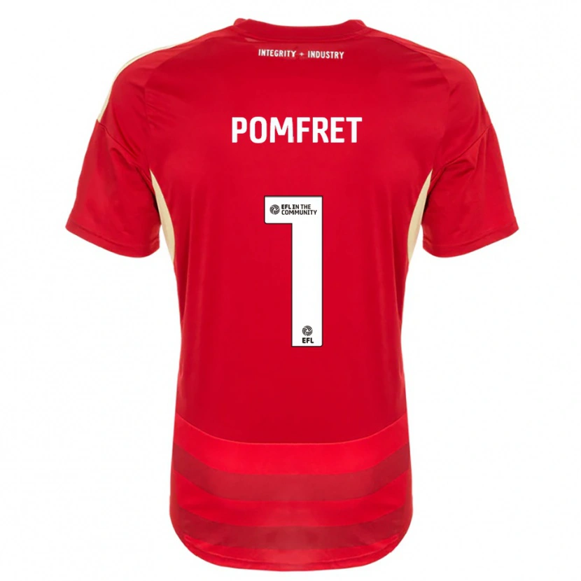 Danxen Børn Grace Pomfret #1 Rød Hvid Hjemmebane Spillertrøjer 2025/26 Trøje T-Shirt