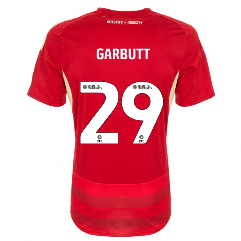 Danxen Børn Luke Garbutt #29 Rød Hvid Hjemmebane Spillertrøjer 2025/26 Trøje T-Shirt