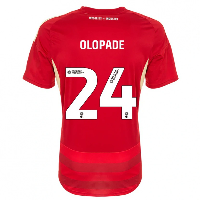 Danxen Børn Tosin Olopade #24 Rød Hvid Hjemmebane Spillertrøjer 2025/26 Trøje T-Shirt