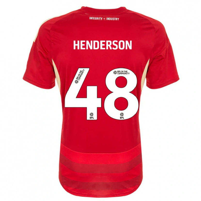 Danxen Børn Alfie Henderson #48 Rød Hvid Hjemmebane Spillertrøjer 2025/26 Trøje T-Shirt