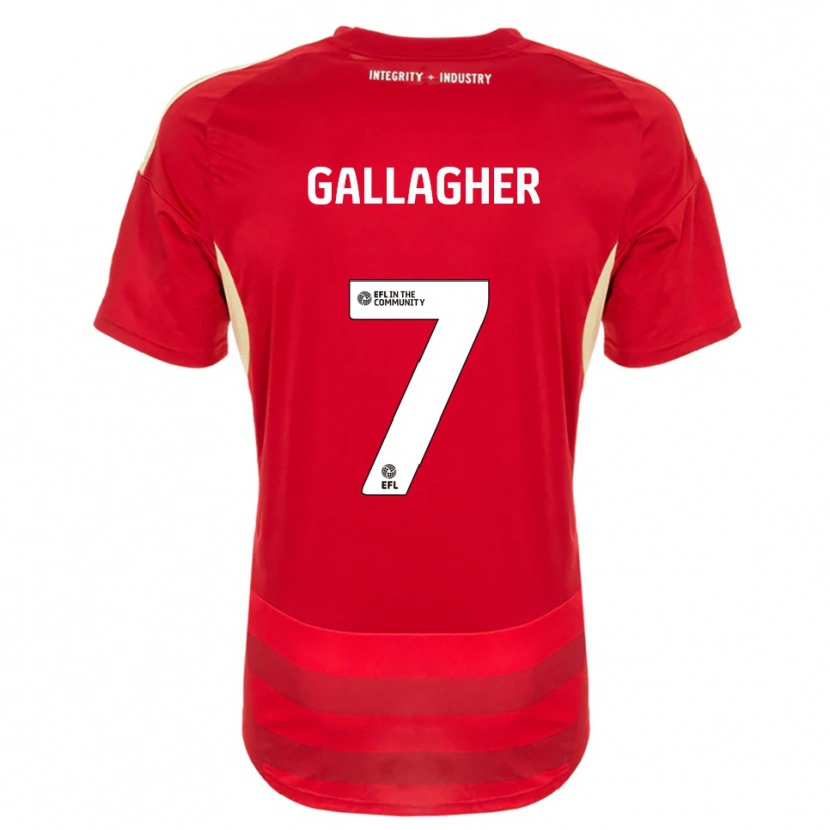 Danxen Børn Tamzin Gallagher #7 Rød Hvid Hjemmebane Spillertrøjer 2025/26 Trøje T-Shirt