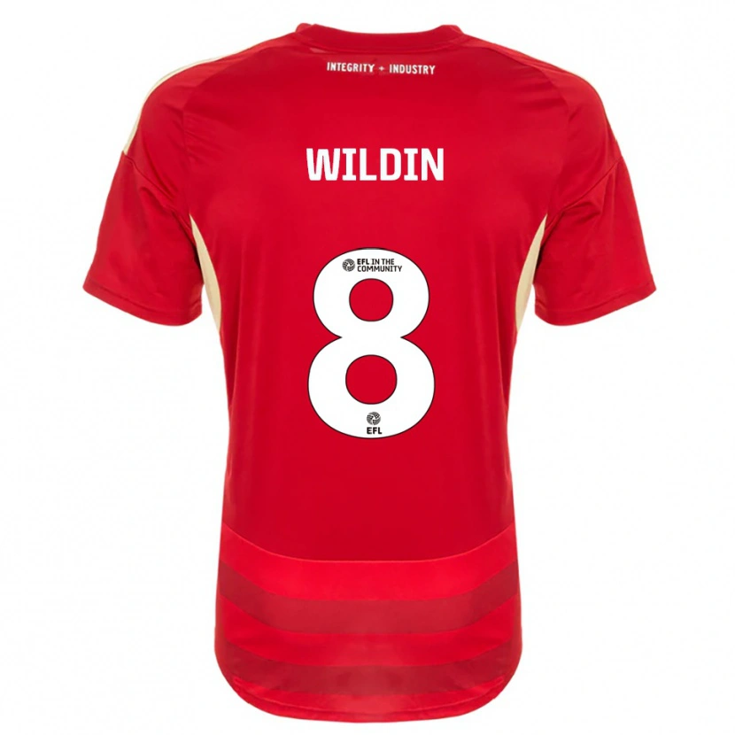 Danxen Børn Mia Wildin #8 Rød Hvid Hjemmebane Spillertrøjer 2025/26 Trøje T-Shirt