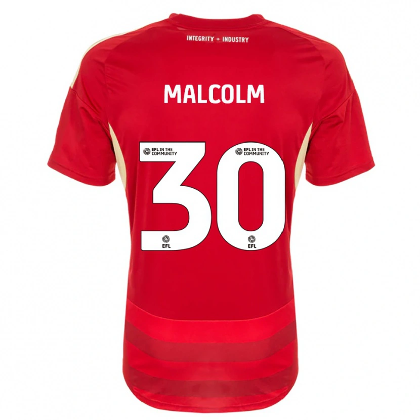 Danxen Børn Kyrell Malcolm #30 Rød Hvid Hjemmebane Spillertrøjer 2025/26 Trøje T-Shirt