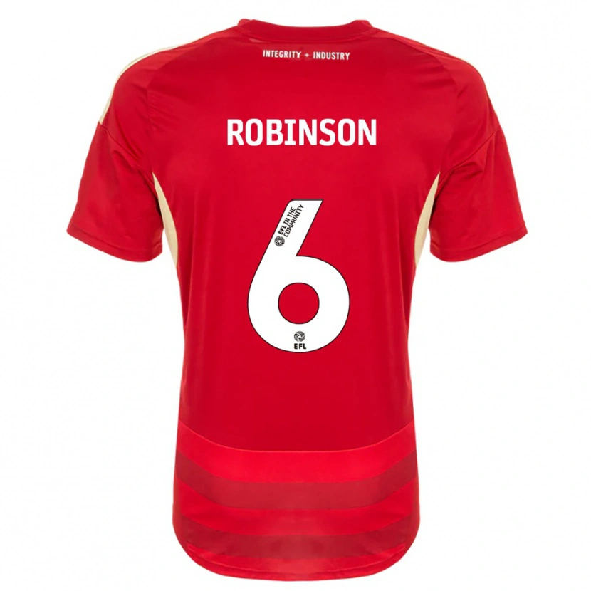 Danxen Børn Lily Robinson #6 Rød Hvid Hjemmebane Spillertrøjer 2025/26 Trøje T-Shirt