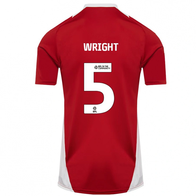 Danxen Børn Will Wright #5 Rød Hvid Guld Hjemmebane Spillertrøjer 2025/26 Trøje T-Shirt