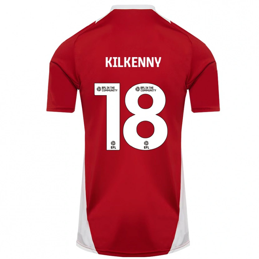 Danxen Børn Gavin Kilkenny #18 Rød Hvid Guld Hjemmebane Spillertrøjer 2025/26 Trøje T-Shirt