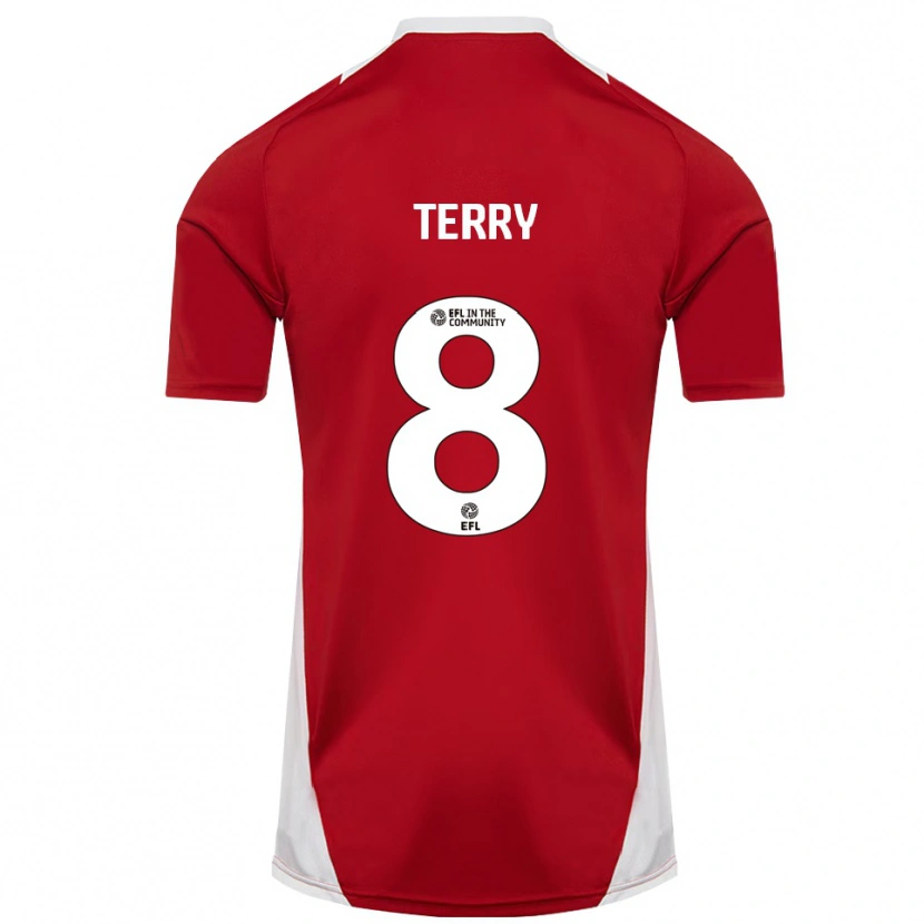 Danxen Børn Josh Terry #8 Rød Hvid Guld Hjemmebane Spillertrøjer 2025/26 Trøje T-Shirt