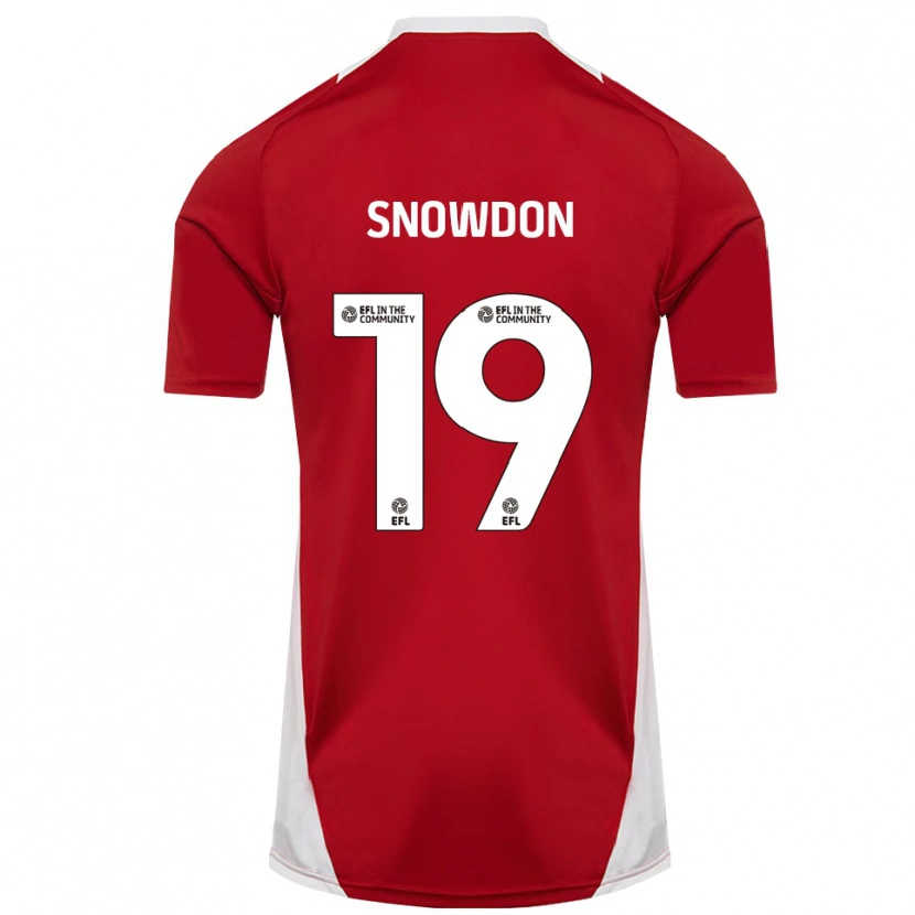 Danxen Børn Joe Snowdon #19 Rød Hvid Guld Hjemmebane Spillertrøjer 2025/26 Trøje T-Shirt