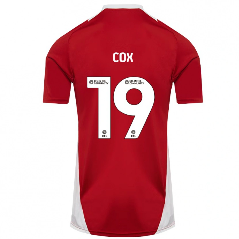 Danxen Børn Hannah Cox #19 Rød Hvid Guld Hjemmebane Spillertrøjer 2025/26 Trøje T-Shirt