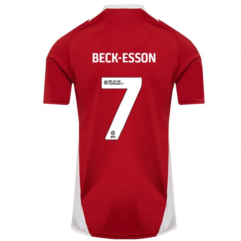 Danxen Børn Holly Beck-Esson #7 Rød Hvid Guld Hjemmebane Spillertrøjer 2025/26 Trøje T-Shirt