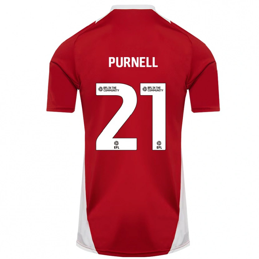 Danxen Børn Grace Purnell #21 Rød Hvid Guld Hjemmebane Spillertrøjer 2025/26 Trøje T-Shirt