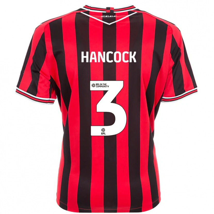 Danxen Børn Mason Hancock #3 Rød Sort Hjemmebane Spillertrøjer 2025/26 Trøje T-Shirt