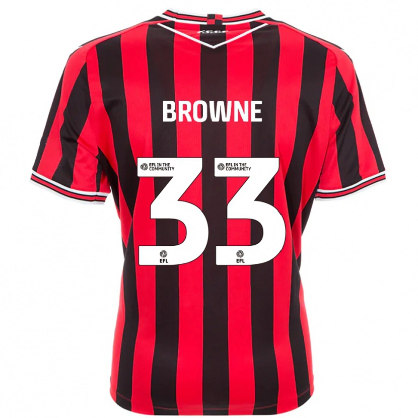 Danxen Børn Rico Browne #33 Rød Sort Hjemmebane Spillertrøjer 2025/26 Trøje T-Shirt