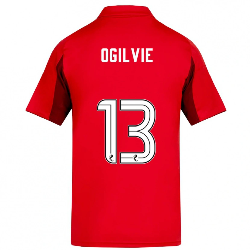 Danxen Børn Francesca Ogilvie #13 Rød Burgunder Hjemmebane Spillertrøjer 2025/26 Trøje T-Shirt