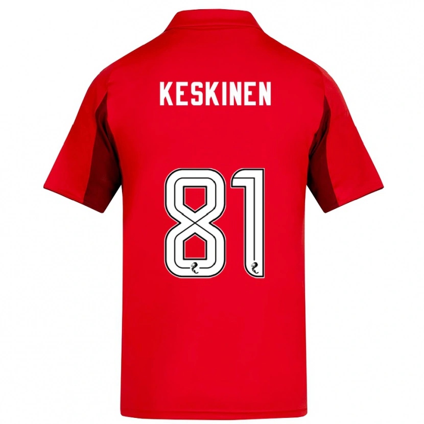 Danxen Børn Topi Keskinen #81 Rød Burgunder Hjemmebane Spillertrøjer 2025/26 Trøje T-Shirt