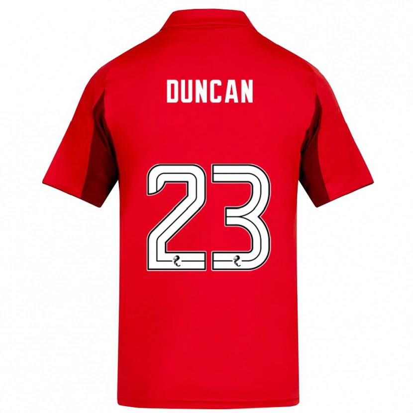 Danxen Børn Ryan Duncan #23 Rød Burgunder Hjemmebane Spillertrøjer 2025/26 Trøje T-Shirt