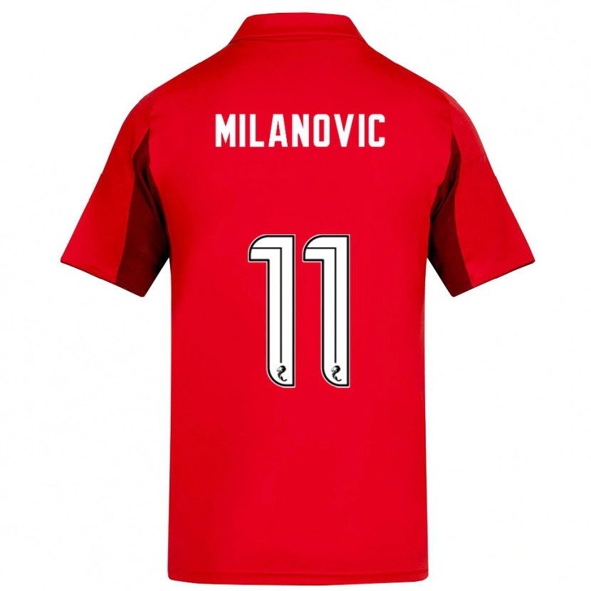 Danxen Børn Nicolas Milanovic #11 Rød Burgunder Hjemmebane Spillertrøjer 2025/26 Trøje T-Shirt
