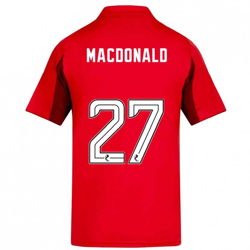 Danxen Børn Angus Macdonald #27 Rød Burgunder Hjemmebane Spillertrøjer 2025/26 Trøje T-Shirt