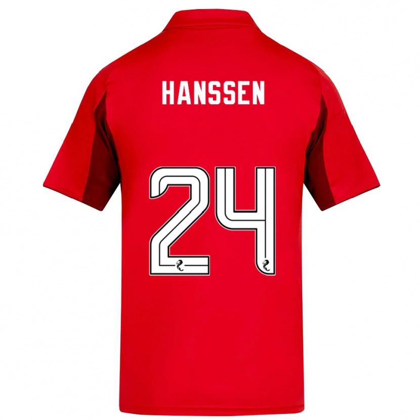 Danxen Børn Nadine Hanssen #24 Rød Burgunder Hjemmebane Spillertrøjer 2025/26 Trøje T-Shirt