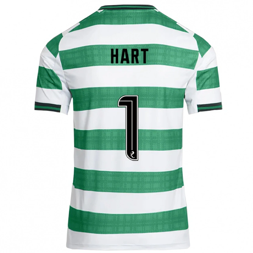 Danxen Børn Joe Hart #1 Grøn Hvid Hjemmebane Spillertrøjer 2025/26 Trøje T-Shirt
