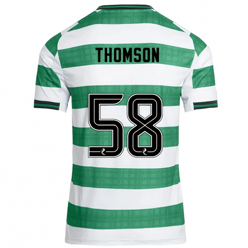 Danxen Børn Corey Thomson #58 Grøn Hvid Hjemmebane Spillertrøjer 2025/26 Trøje T-Shirt