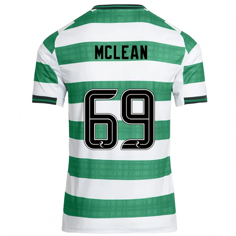 Danxen Børn Kai Mclean #69 Grøn Hvid Hjemmebane Spillertrøjer 2025/26 Trøje T-Shirt