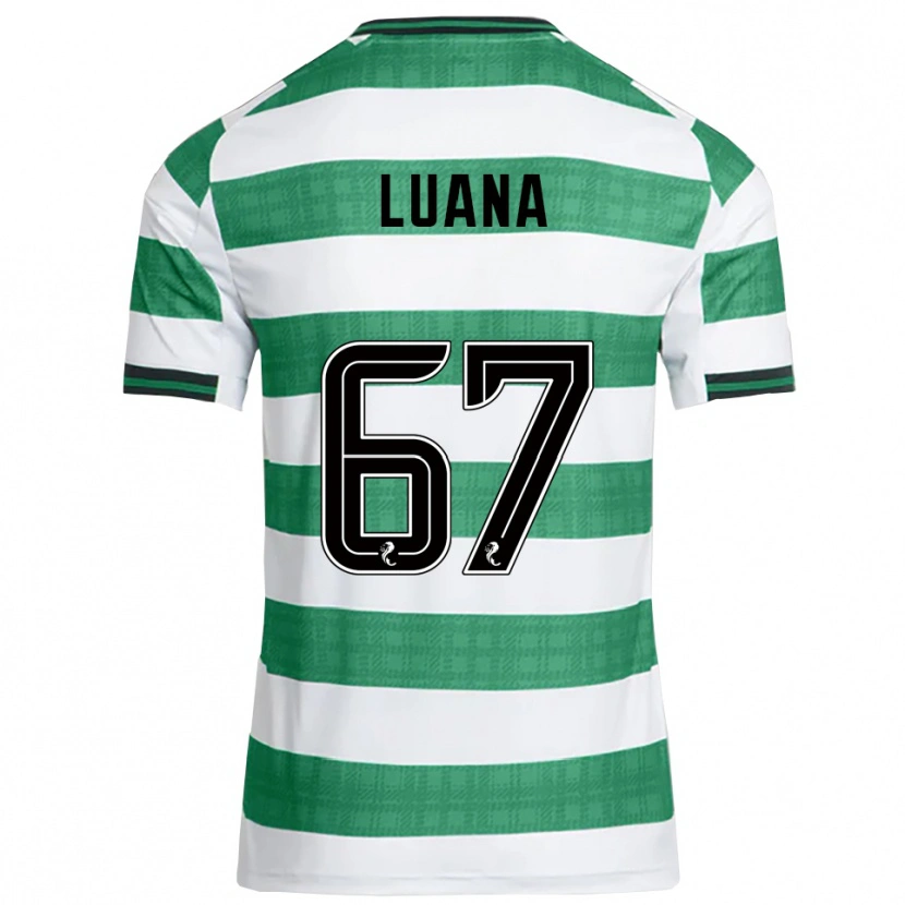 Danxen Børn Luana Muñoz #67 Grøn Hvid Hjemmebane Spillertrøjer 2025/26 Trøje T-Shirt