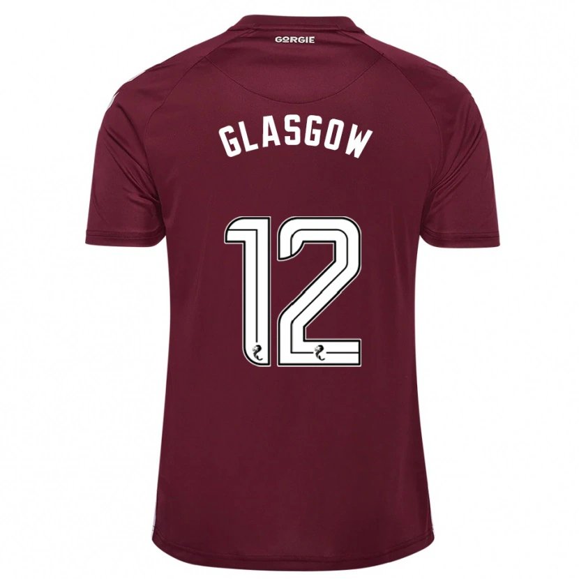 Danxen Børn Euan Glasgow #12 Burgunder Hvid Hjemmebane Spillertrøjer 2025/26 Trøje T-Shirt