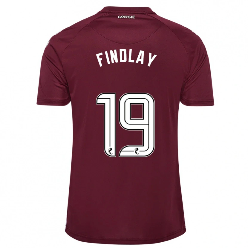 Danxen Børn Stuart Findlay #19 Burgunder Hvid Hjemmebane Spillertrøjer 2025/26 Trøje T-Shirt