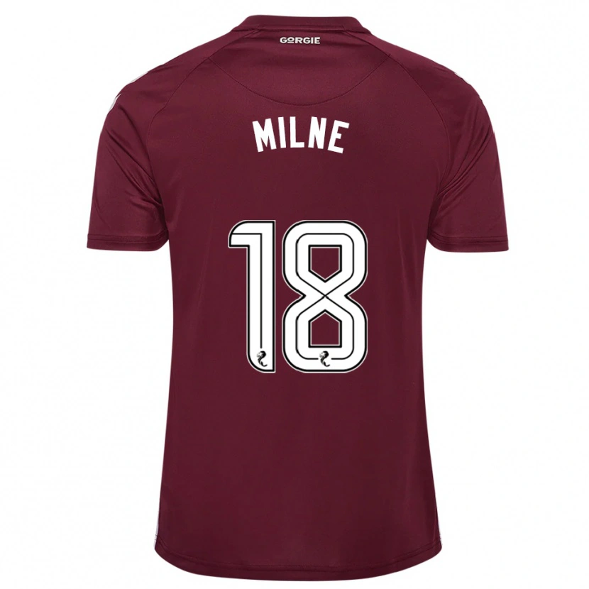 Danxen Børn Harry Milne #18 Burgunder Hvid Hjemmebane Spillertrøjer 2025/26 Trøje T-Shirt