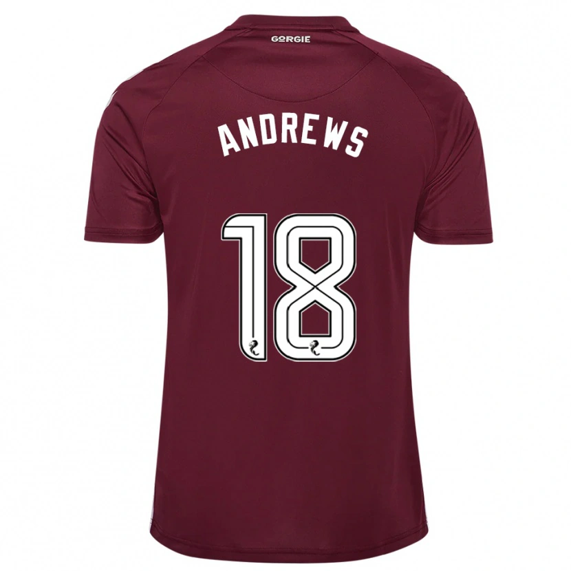 Danxen Børn Joely Andrews #18 Burgunder Hvid Hjemmebane Spillertrøjer 2025/26 Trøje T-Shirt